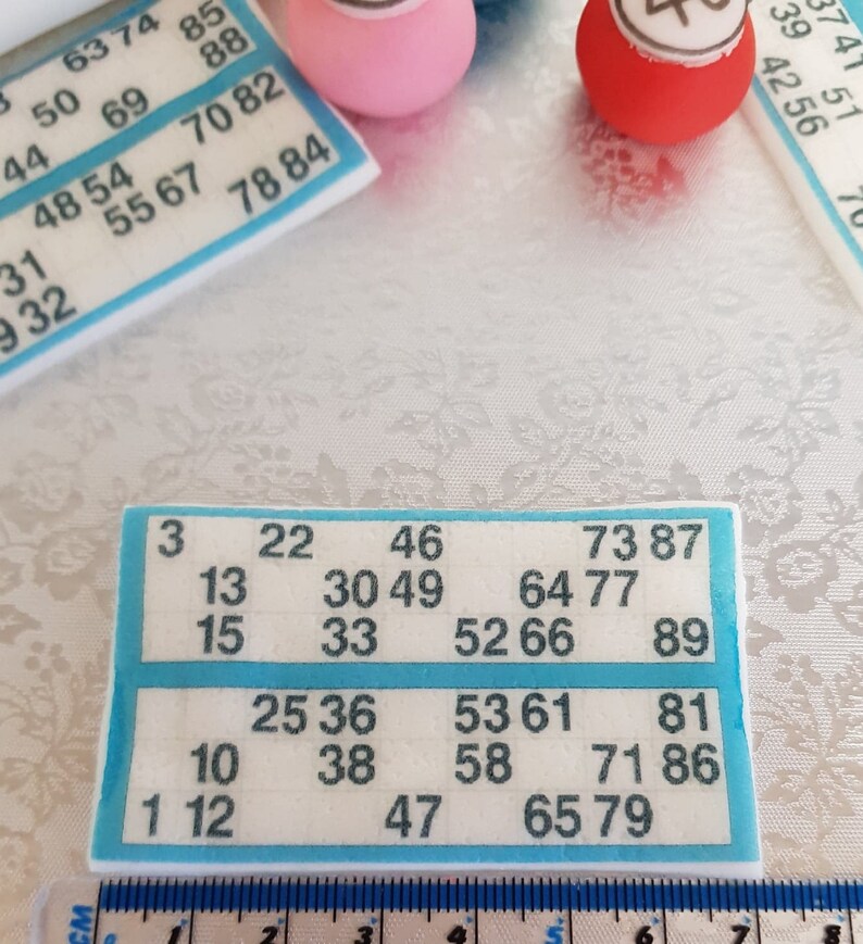 Handmade edible Bingo cake topper set Etsy