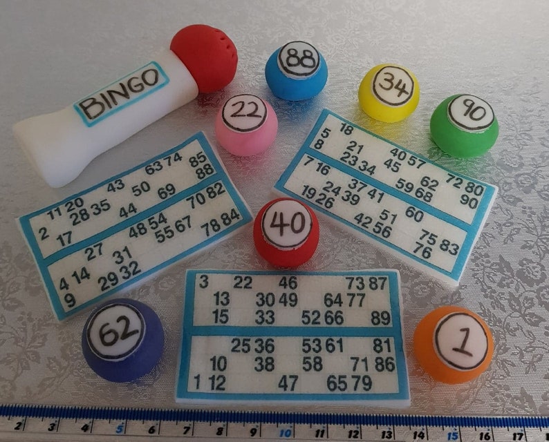 Handmade edible Bingo cake topper set Etsy