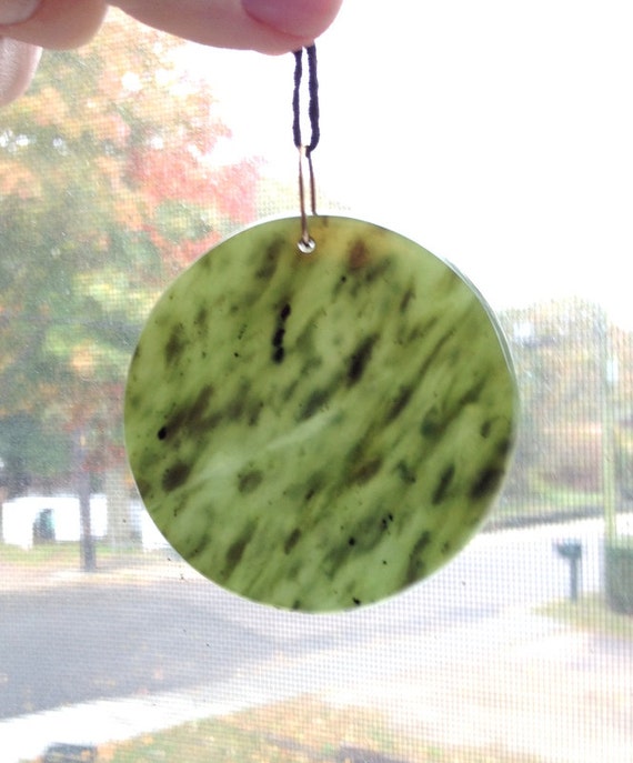 LARGE Jade Pendant, Pounamu Jade, March Birthston… - image 1
