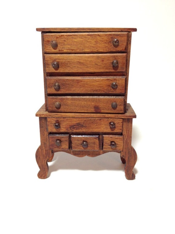 Antique Highboy Dresser Dollhouse Furniture German Dollhouse Etsy