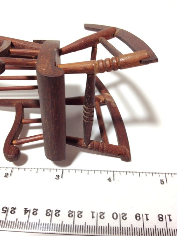 Mini Antique Rocking Chair Antique Miniature Rocking Chair, Dollhouse Chairs, Dollhouse Furniture ...