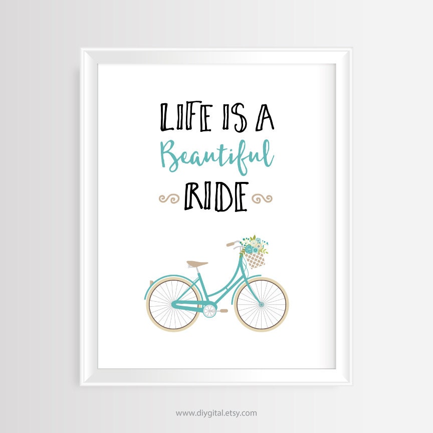 Life is a Beautiful Ride Printable Wall Art Black & Etsy