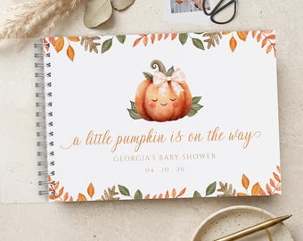 Little Pumpkin on the Way Baby Shower Guest Book, A4 Scrapbook Album, Autumn