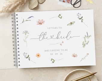 Wildflower Letters to the Bride Book, A4 Scrapbook Album, Hen Party Guestbook