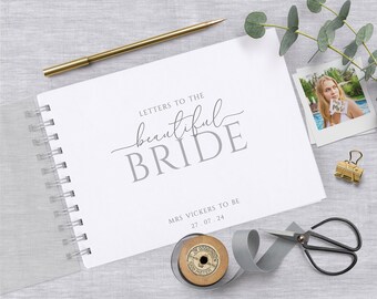 Letters to the Beautiful Bride Book, Personalised Hen Party Guest Book or Photo Album