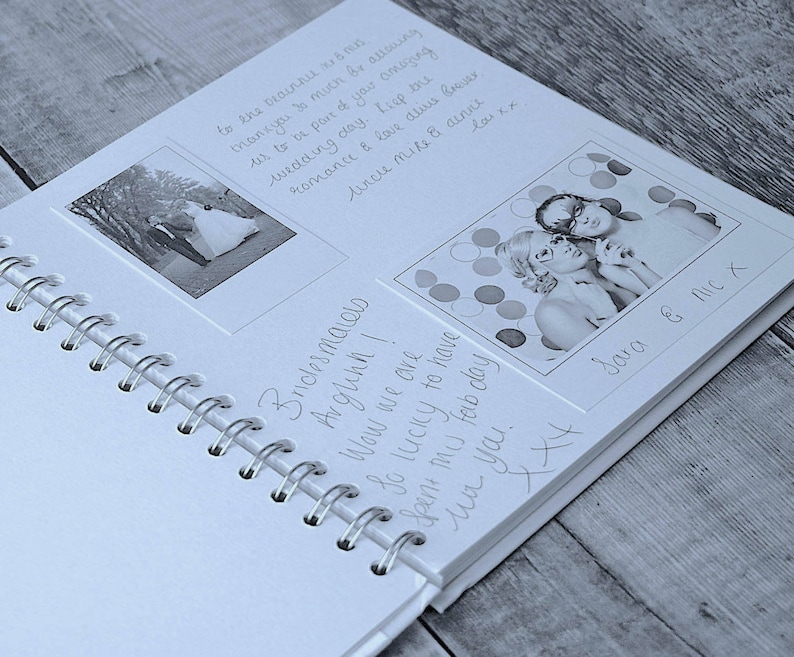 Rustic Personalised Wedding Guest Book White Floral Botanical Guestbook or Scrapbook Album
