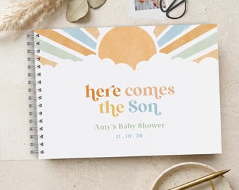 Here Comes the Son Baby Shower Guest Book, A4 Scrapbook Album