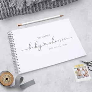 Gender Neutral Baby Shower Guest Book, Personalised A4 Scrapbook Album