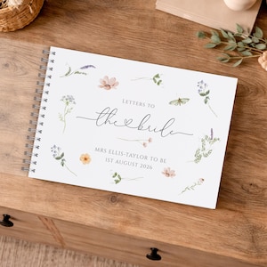 Wildflower Letters to the Bride Book, Scrapbook Album, Personalised Hen Party Guestbook