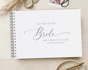 Letters to the Bride Book, Personalised Hen Party Guestbook or Scrapbook Album