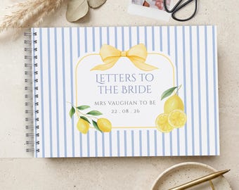 Lemon Letters to the Bride Book, A4 Scrapbook Album, Hen Party Guestbook