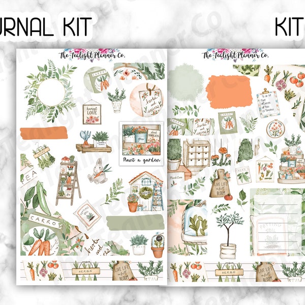 Gardening Journal Sticker Kit, Gardening Stickers, Journal Stickers for Spring, Garden Stickers, Plant Stickers, Deco Stickers  - Kit 36