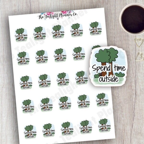 Spend Time Outside Sticker Sheet, Outside Planner Sticker, Outdoors Sticker for Planning, Go Outside Sticker, Icon Planner Sticker -  L115