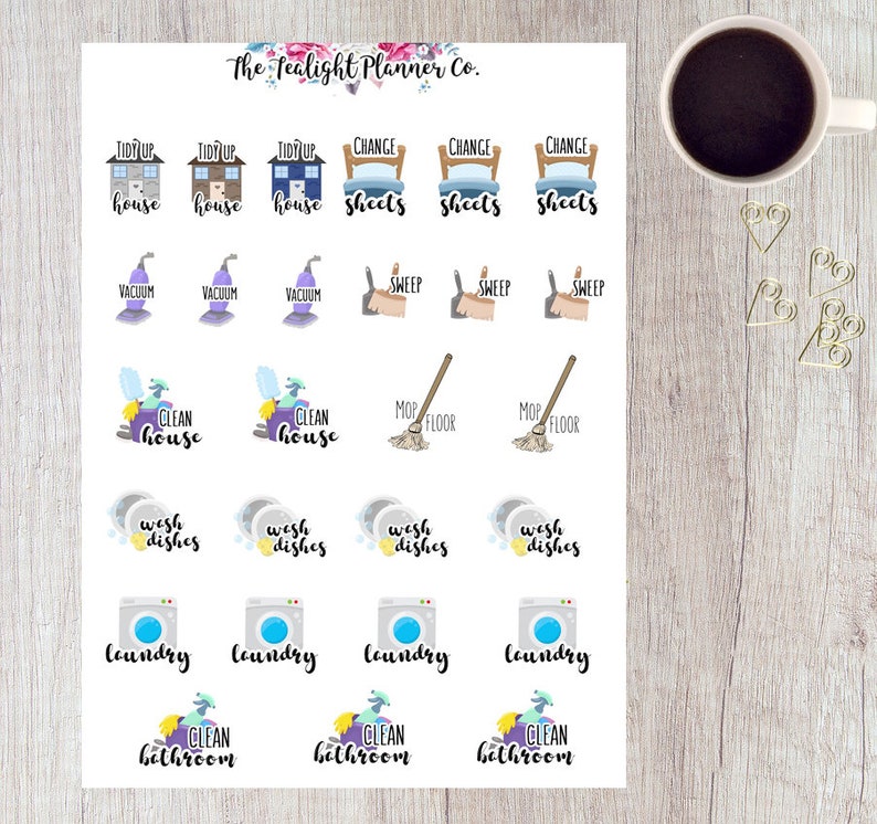 Ultimate Cleaning Sticker Sheet Household Planner Stickers - Etsy