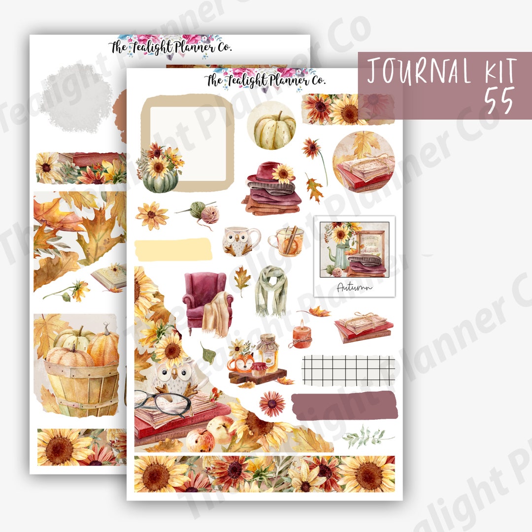 Autumn Journal Sticker Kit ,fall Stickers, Fall Journal Stickers ...