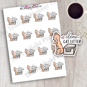 Clean Cat Litter Sticker Cat Litter Box Sticker Chore - Etsy