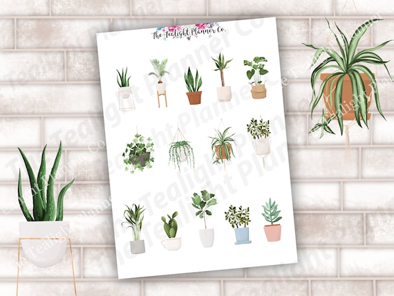 Plant Stickers, House Plant Sticker Sheet, Journal Stickers, Decorative  Stickers, Plant Stickers for Planning, Water Plants Reminder D107 