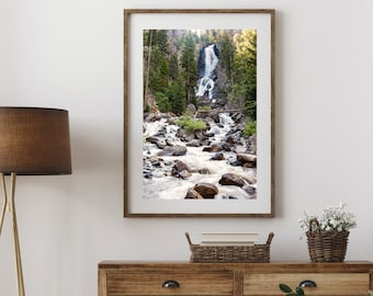 Colorado Landscape Photography, Large Wall Art Print, Nature Photography, Waterfall Print, Rushing Morning Water, "Wake Up Fish Creek"