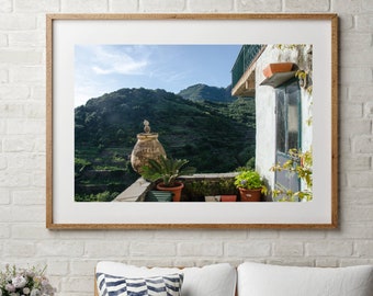 Vineyard Mountain Landscape Photography, Large Wall Art Print, Italy Photography, Fine Art Print, Travel Photograph, Cinque Terre Vineyard