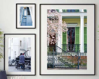 New Orleans Architecture Street Photography, Large Format Photo Prints, Photo Set of 3, City Photo Set New Orleans Vintage Wall Art