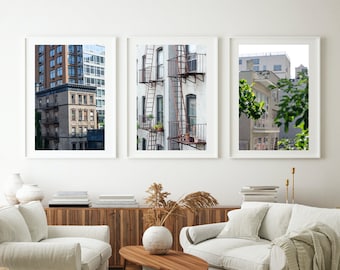 New York City Architektur Street Fotografie, großformatige Fotoabzüge, Print-Set von 3, Photo Print Set, NYC Highline, Manhattan