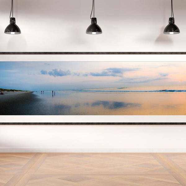 Panoramic Outer Banks Coastal Photography, Large Format, Outer Banks Beach Artwork, Summer Sunrise, Panoramic Print, Minimalist Sunrise"