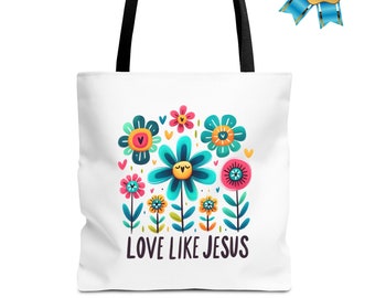 Bloemenschrift Cadeau ToteBag, Christelijke Tote Bag, Kerktas, Alledaagse Leuke Tote Bag, Herbruikbare Tas Cadeau voor Christelijke Moeder Zus Vriend, Re