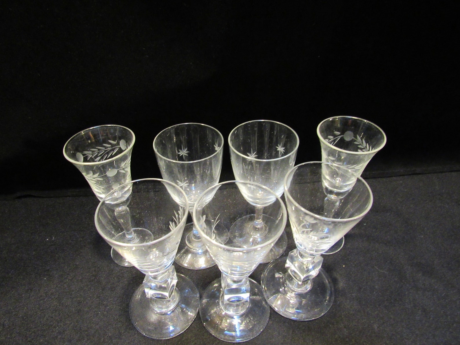 Tall Shot Glasses Stemmed Shot Glasses. Etched Crystal Tall Etsy