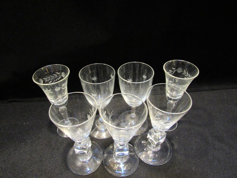 Tall Shot Glasses Stemmed Shot Glasses. Etched Crystal Tall Etsy