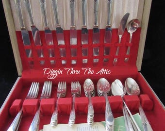 Ultra Silverplate 1938 Wm Rogers A1 Plus by International Silver, Silverplate Flatware, Service for 8,  52  piece set,   (1802)