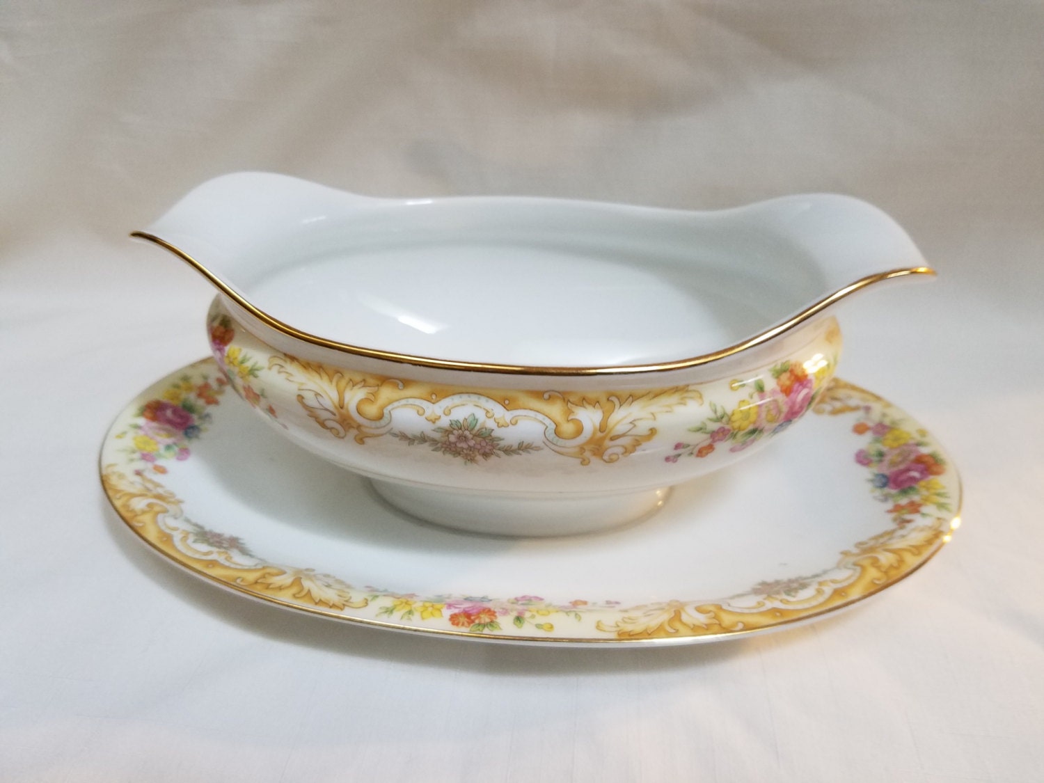 Imperial China Gravy Boat with Attached Underplate 800 Etsy
