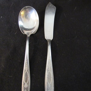 Master Butter Knife and Sugar Spoon, Empire Silverplate 1921, Rogers and Bros by International Silver. Flatware, Silverware.  (2373)