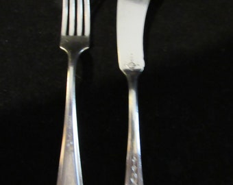 Butter Knife and Youth Fork, Duchess Silverplate 1923, Community Tudor by Oneida Silver, Silverware, Flatware  (2024)