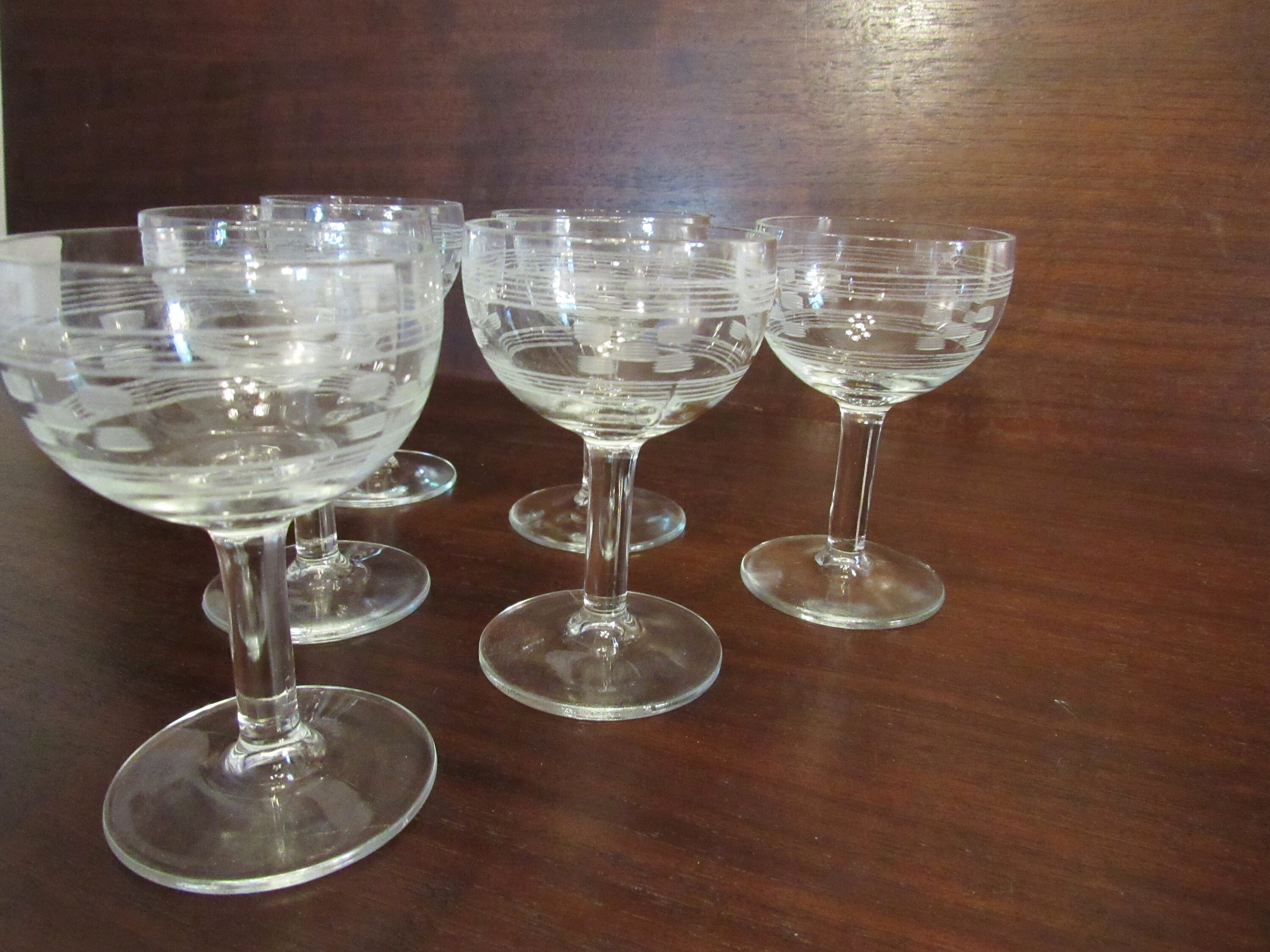 Pressed Glass Etched Cordial Glasses Set of 6. 2721 Etsy