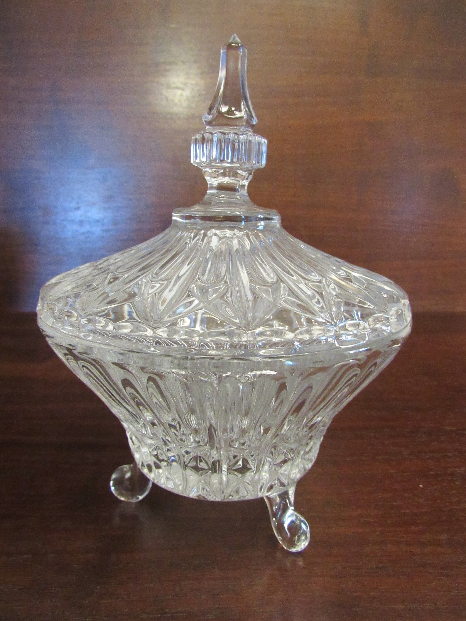 Tuscany Lead Crystal Footed Candy Dish With Lid Made in Etsy