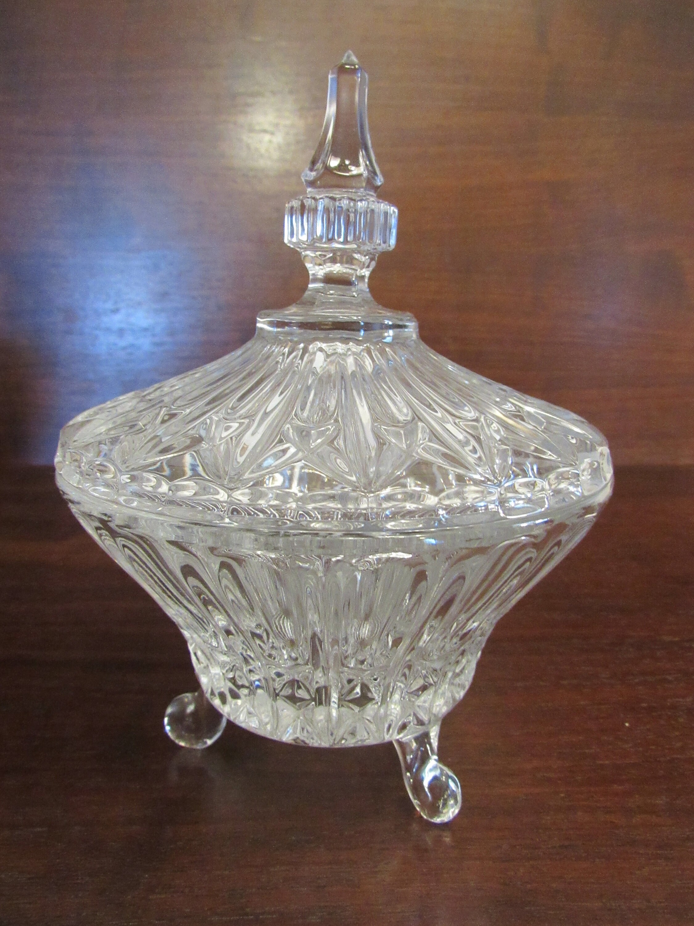 Toscany Lead Crystal Footed Candy Dish with Lid Made in Etsy