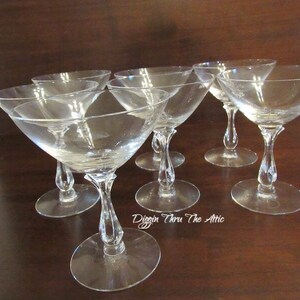 Champagne Coups, Casual by Tiffin-Franciscan, Crystal Stemware, Stem 17660, Barware, Set of 7.   (2994)