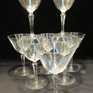 Wine Glasses, Martini Glasses, Barware, Vintage  Stemware, Set of 8   (1729)