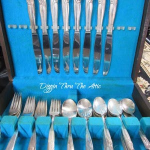 Exquisite Silverplate 1957, Rogers and Bros by International Silver, Silverware, Flatware, Service for 8, 51 pieces.       (3409)