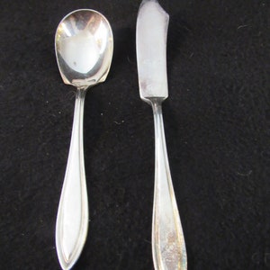 Master Butter Knife and Sugar Spoon, Saybrooke Silverplate 1919,Universal by Universal Silver, Flatware, Silverware.   (2545)