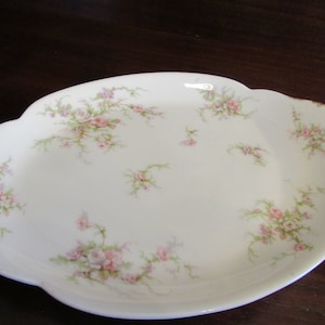 11 Inch Oval Serving Platter, Gold Handles, H 504 by Haviland, Limoges China Serving Platter.     (3173)