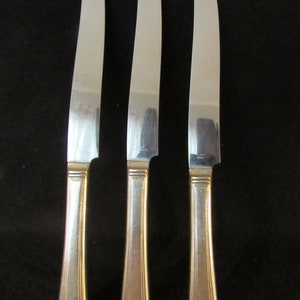 Dinner Knife, Clarion Silverplate 1931, Community Tudor by Oneida Silver, Silverware, Flatware, set of 3.    (2772)