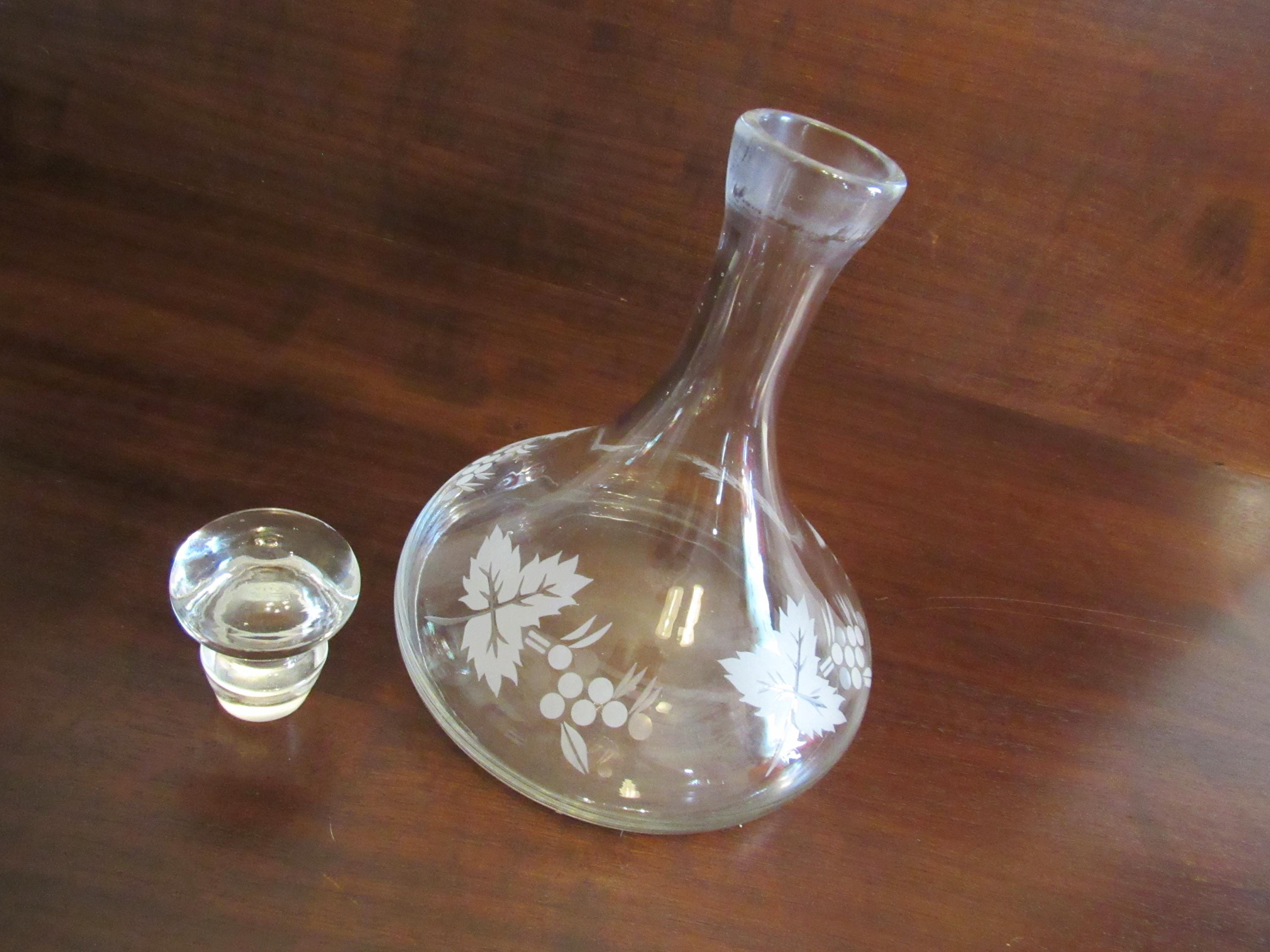 Rayware Glass Rayware Glass Decanter, Ships Decanter, Leaf Pattern, Made in Turkey ...