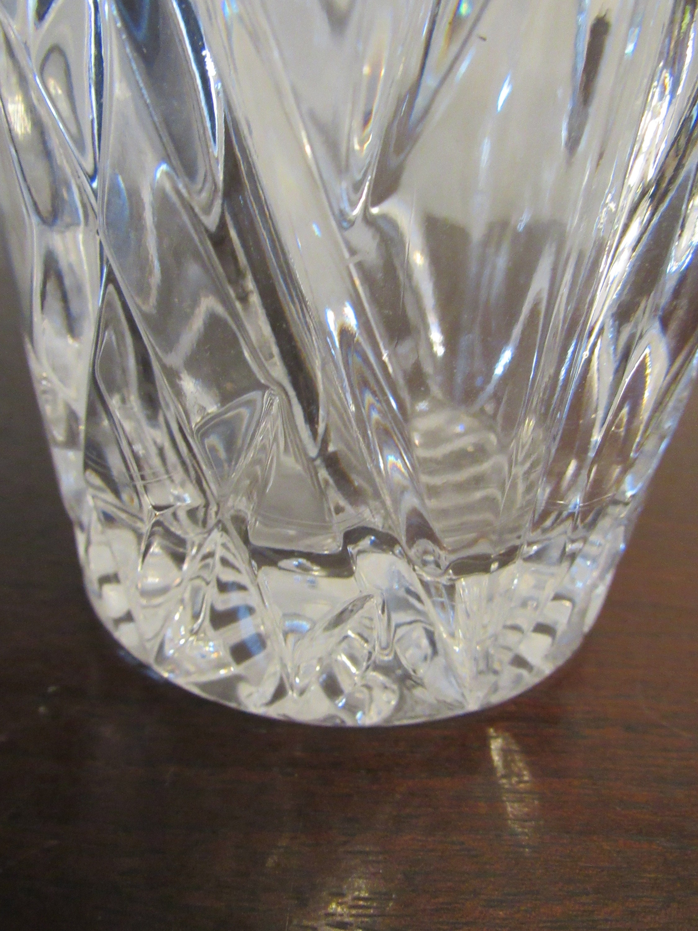 Crystal Vase With Pinwheel and Fans , Unknown Manufacturer