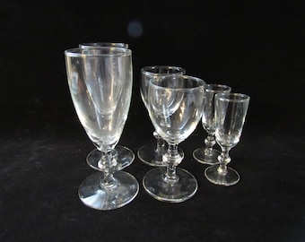 Clear Glass Champagne Flutes, 3-sizes,  Champagne Glasses, Set of 6    (1782)