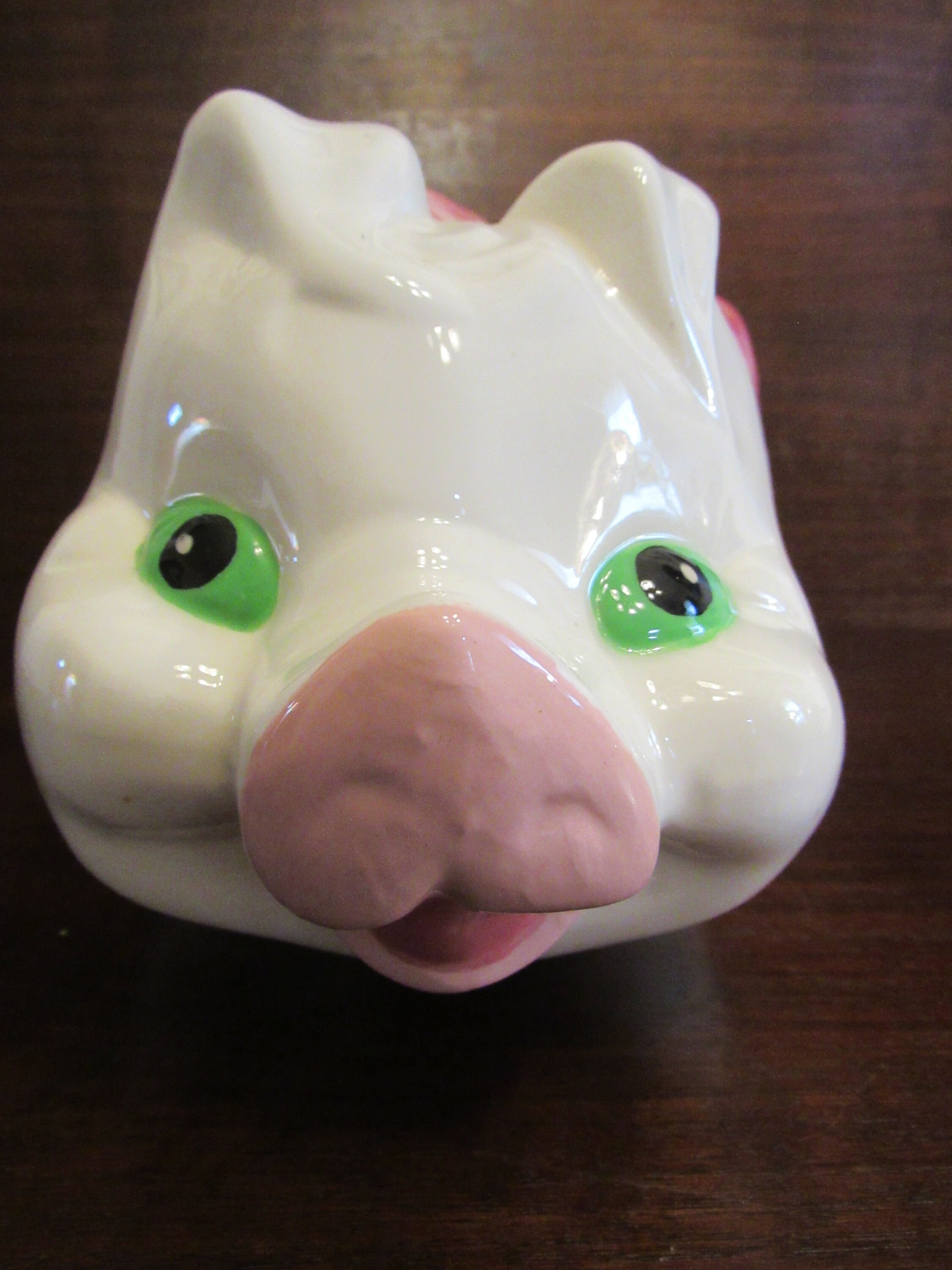 American Ceramic Piggy Bank With Large Pink Bow. (3691) - Etsy