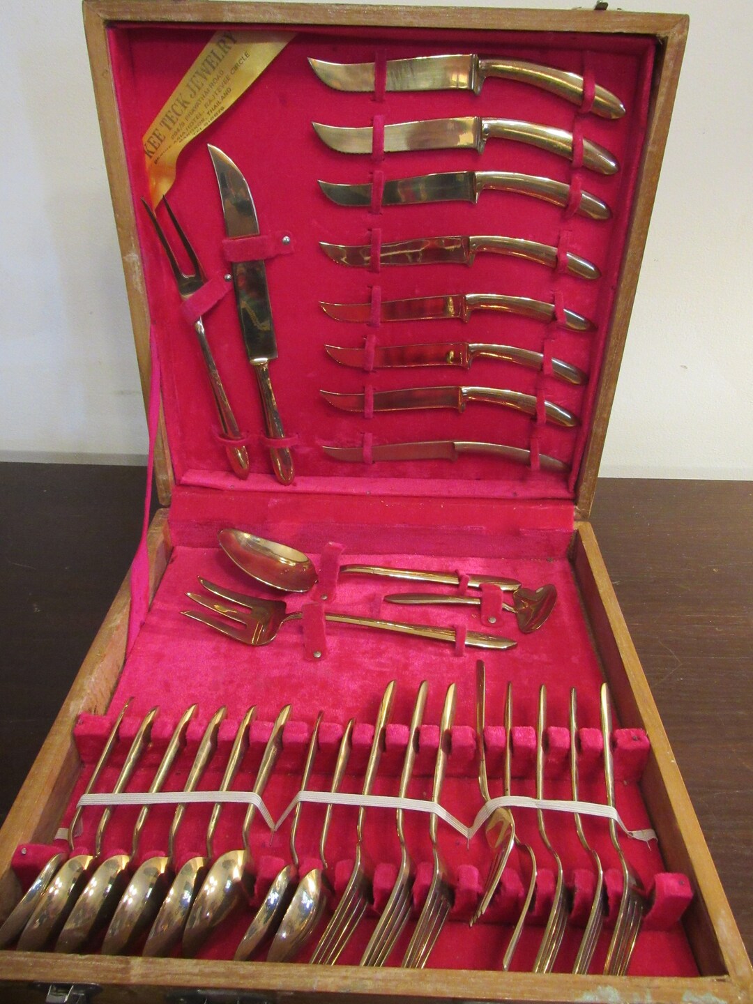 Thai Bronze Dessert Flatware Set, Kee Teck Jewelry Thailand, Service