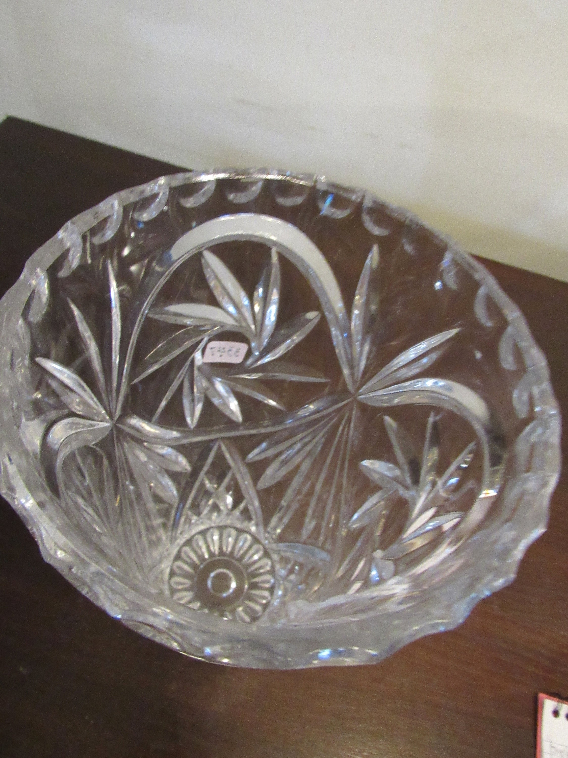Crystal Vase With Pinwheel and Fans , Unknown Manufacturer