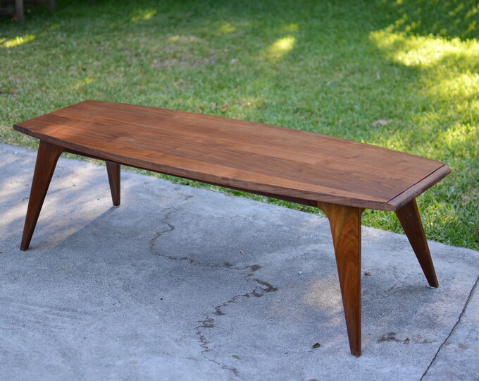 Mid Century Danish Modern Walnut Coffee Table Etsy