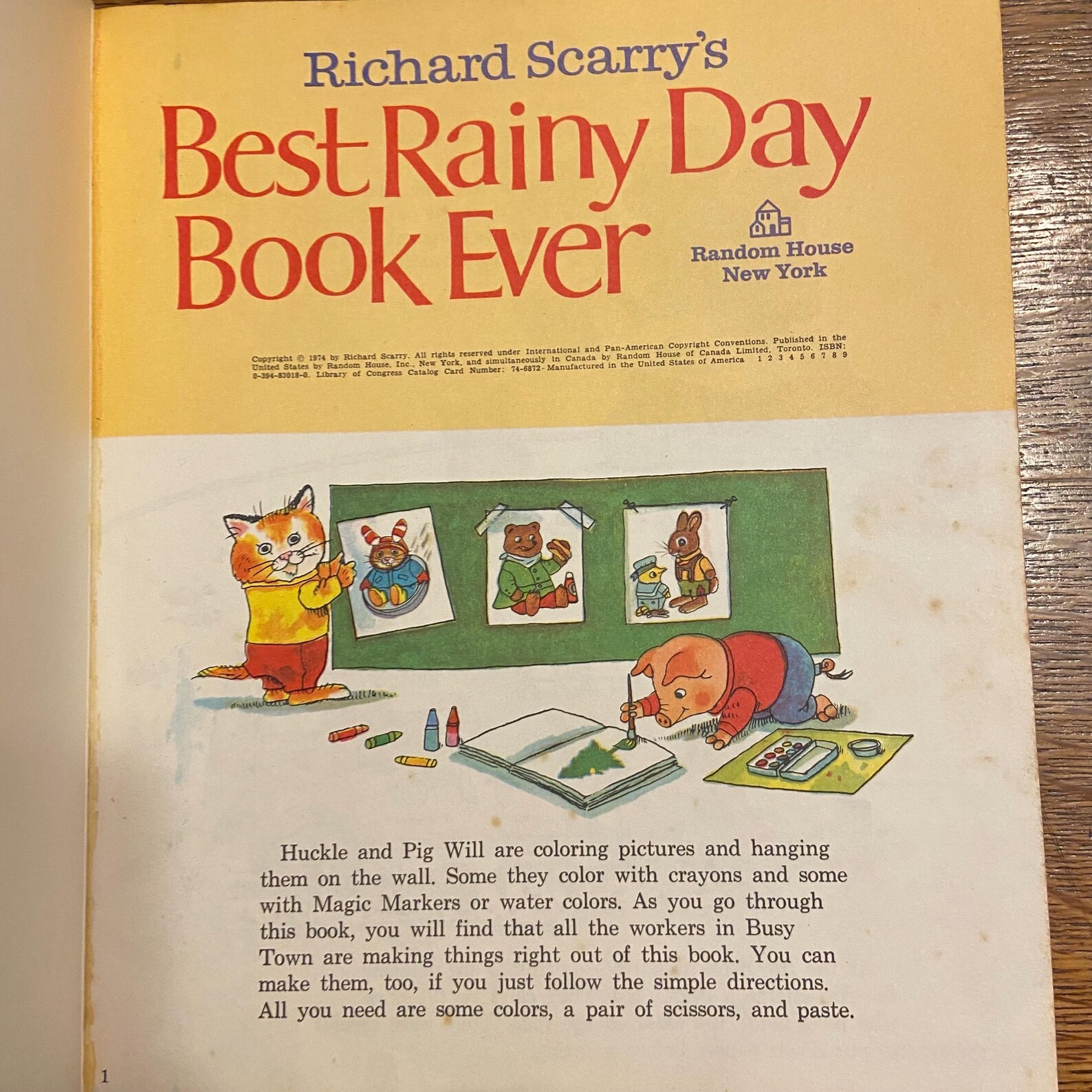 Sam Rainsy Book Richard Scarry’s Best Rainy Day Book Ever, 1974, Activity Book - Etsy